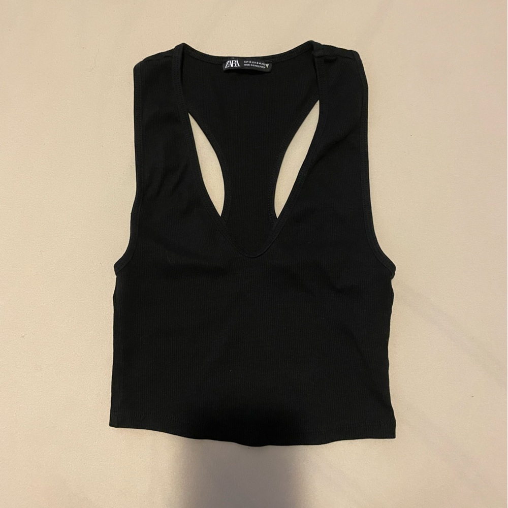 Black racer back Zara crop top
